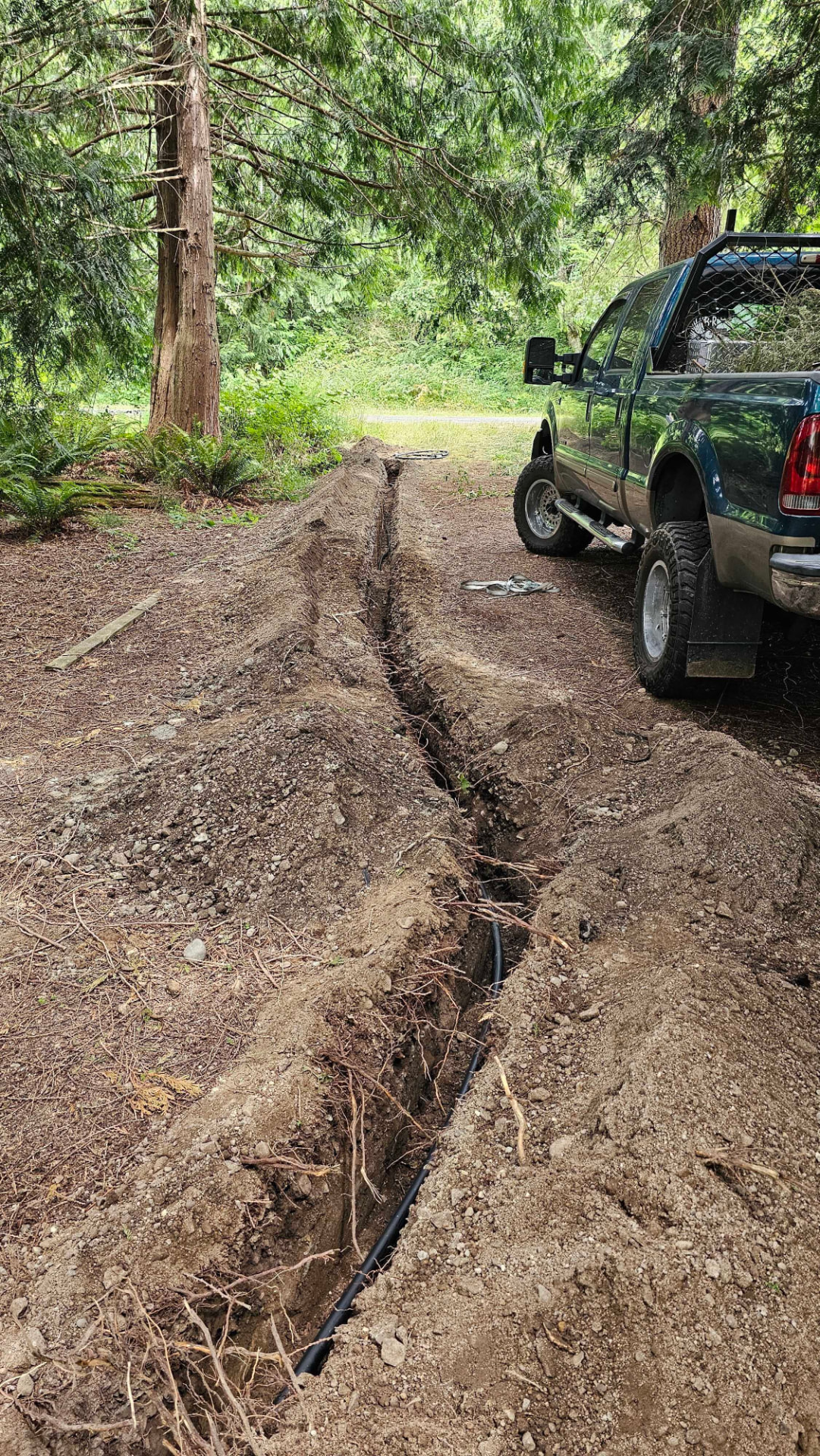 Clean trench for a new sewer line in Kitsap County